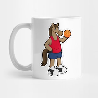 Horse as Basketball player with Basketball Mug